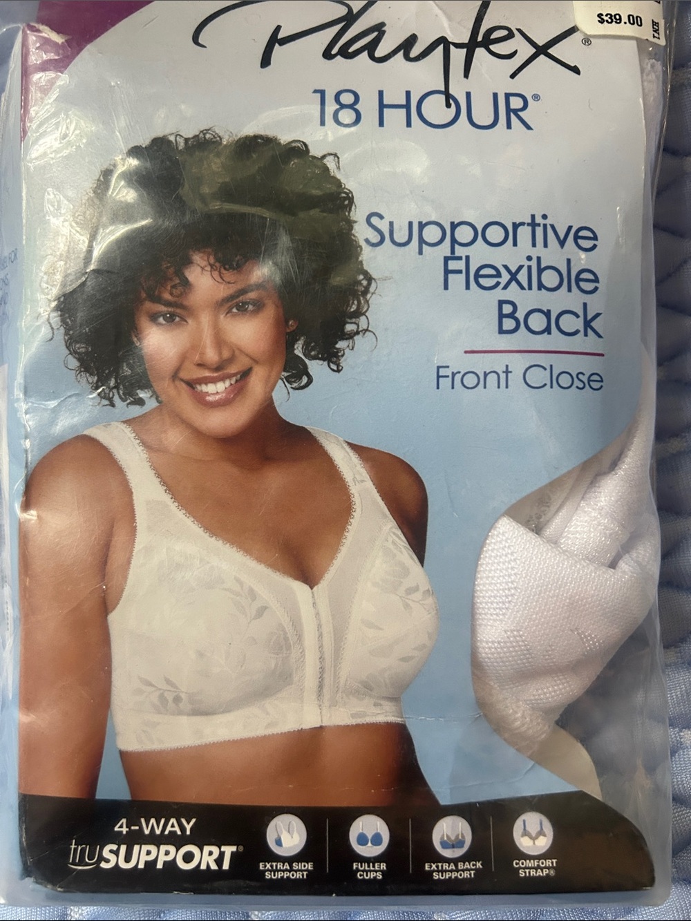 Playtex 18 Hour Front‑Close Support Bra in White